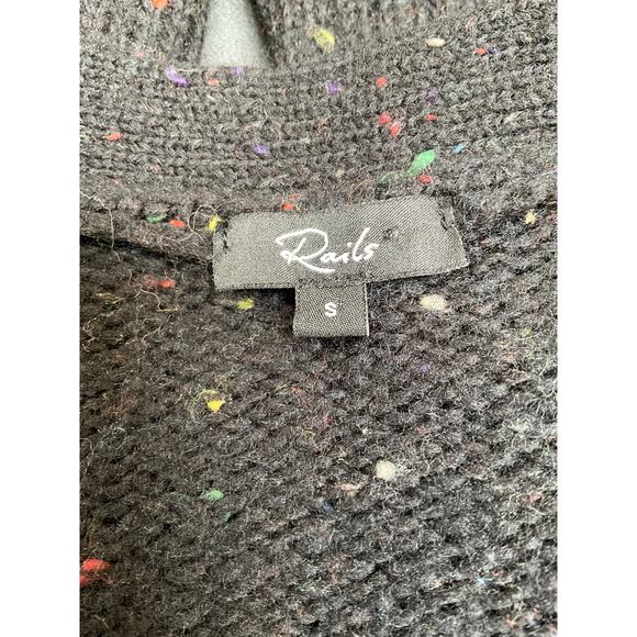 Rails Runi Speckled Cardigan Size Small Black - Picture 3 of 4